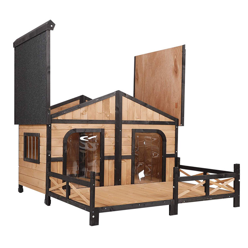 Tucker Murphy Pet Campa Solid Wood Dog House & Reviews Wayfair